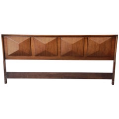 Vladimir Kagan Style Mid-Century Modern Diamond Front King-Size Headboard