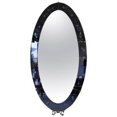 Cristal Art Large Oval Mirror, Italy, 1950s