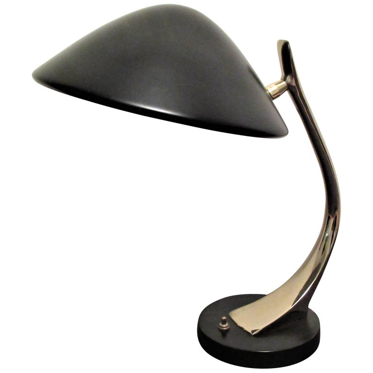 Modernist Pivoting Arc Table Lamp by Laurel at 1stDibs