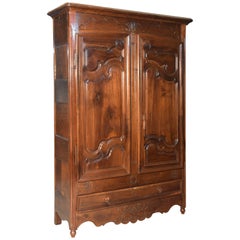 Used "Provenzal" Louis XV Wardrobe, Walnut and Oak, France, 18th Century