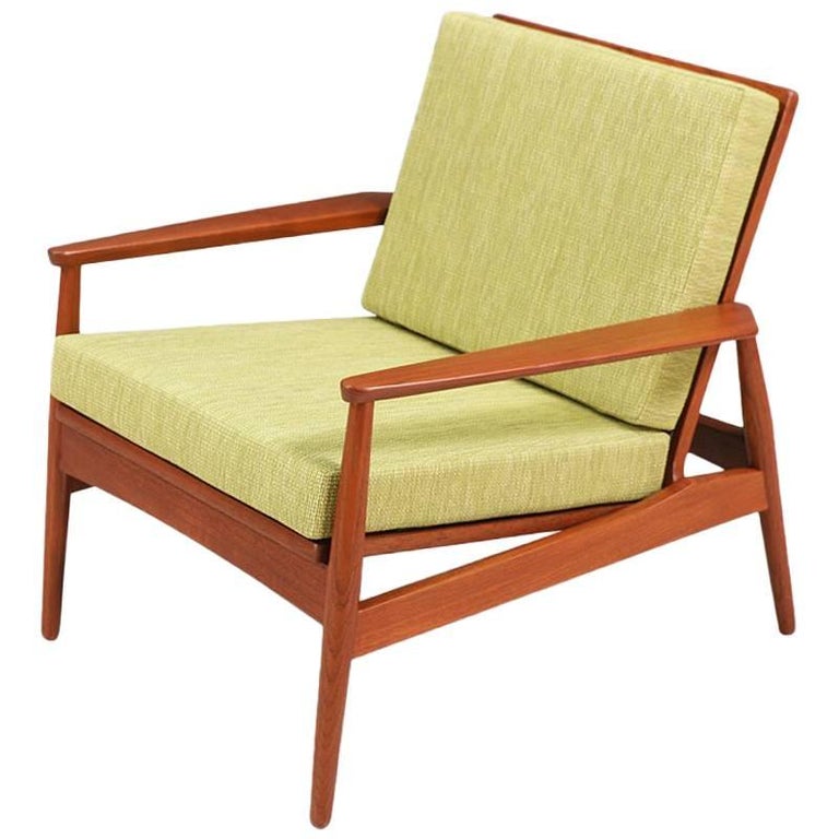 Danish Modern Teak Lounge Chair Denmark at 1stDibs