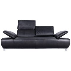 Koinor Volare Designer Sofa Leather Black Two-Seat Couch, Function