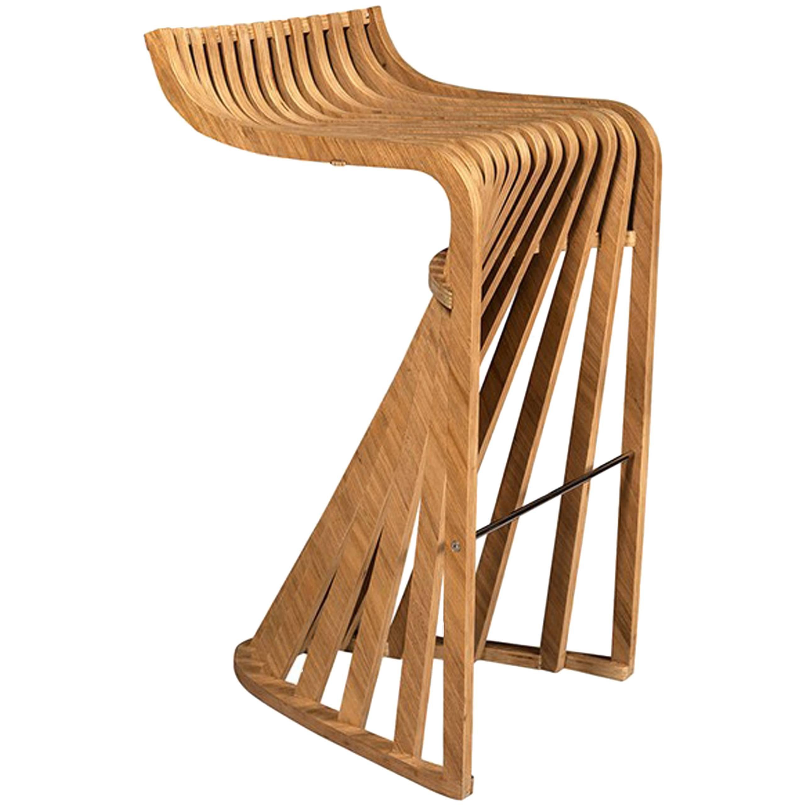 Pantosh Brazilian Contemporary Wood Stool by Lattoog