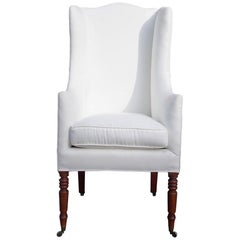 American Mahogany Sheraton Upholstered Coachman's Chair, Circa 1810