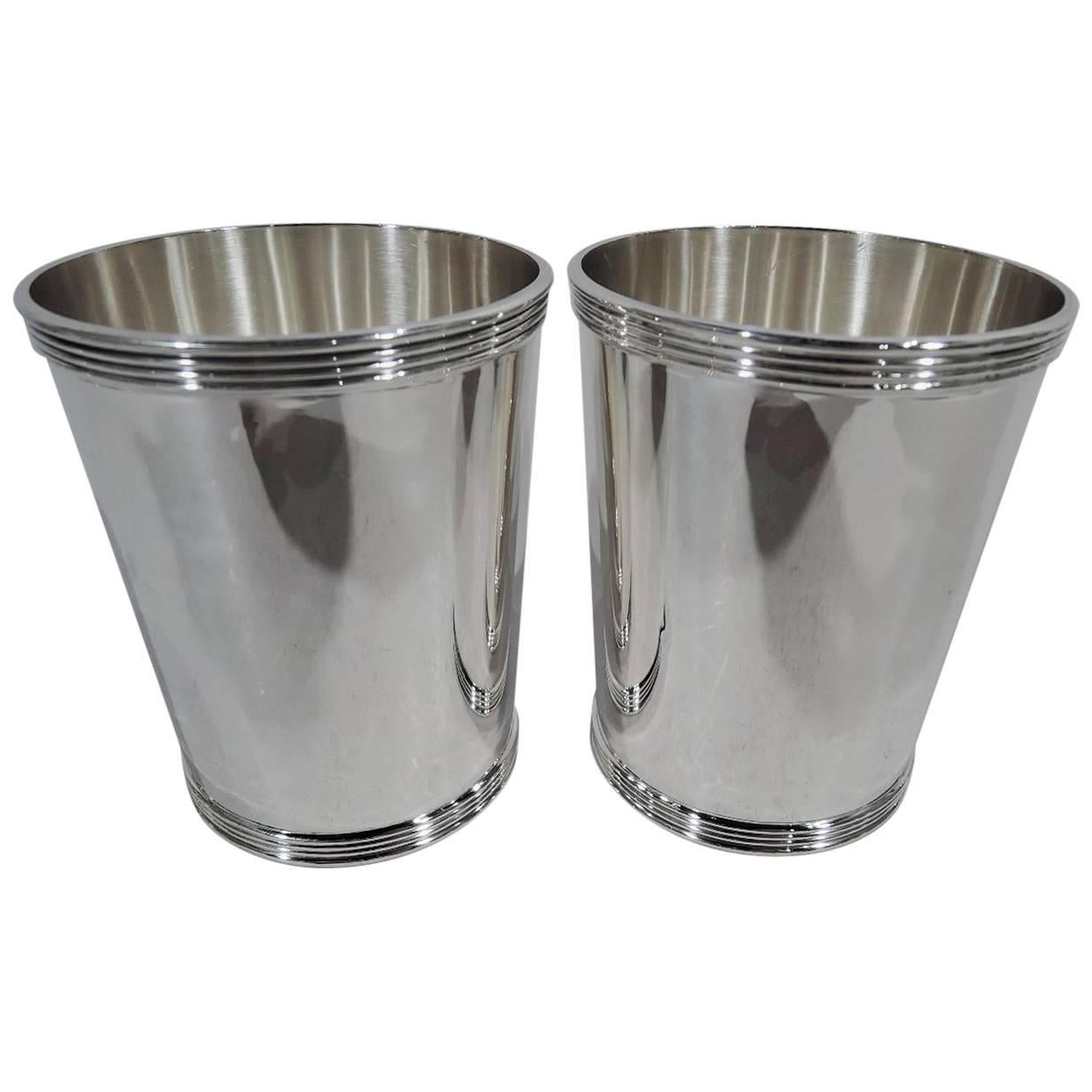 Pair of Frank Whiting Old Kentucky Sterling Silver Mint Julep Cups For