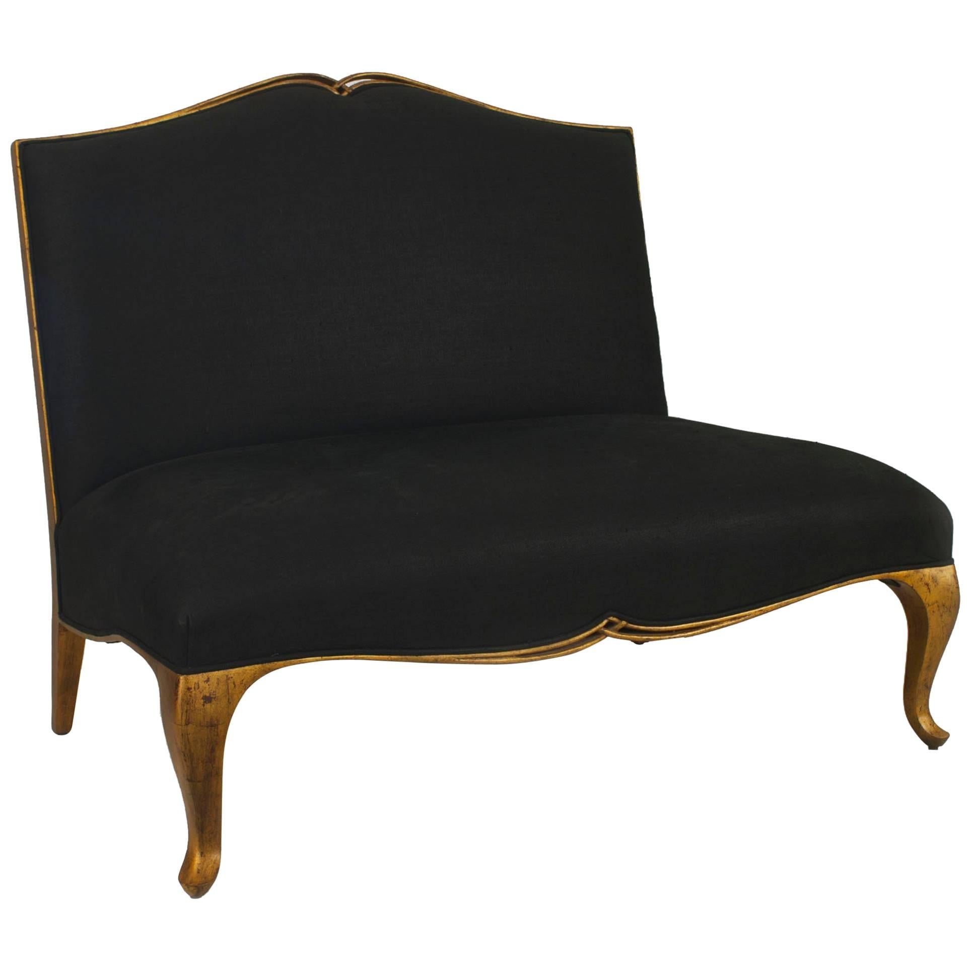 2 Contemporary Post-War Black Loveseats For Sale
