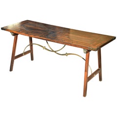 Table for Spanish Desk, Rosewood, Wood, Wrought Iron, Spain, 18th Century