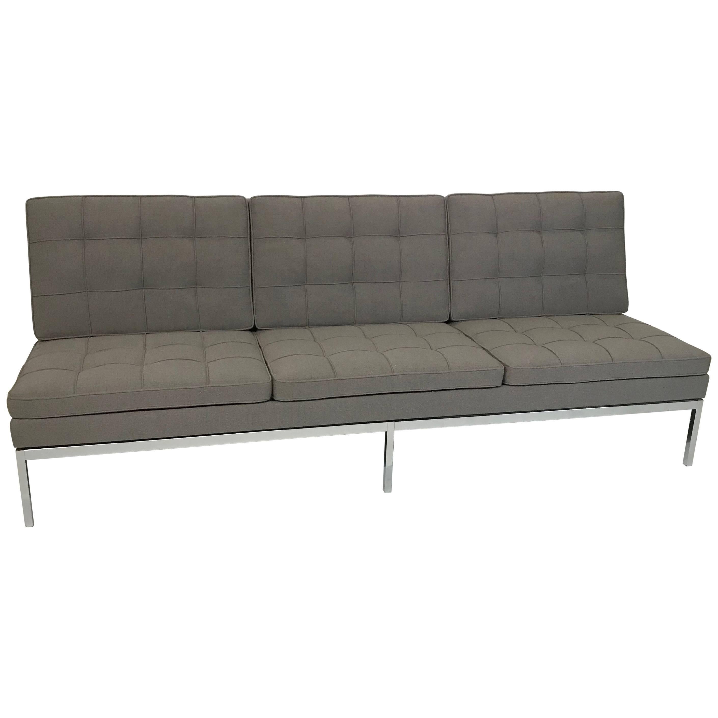 Florence Knoll Upholstered Three-Seat Armless Sofa