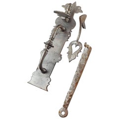 Vintage Wrought Iron Handle with Bolt, after Baroque Models, 20th Century
