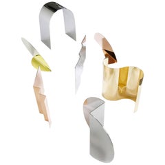 'Bent Mirrors' Minimalist Objects in Bronze, Brass, Copper, Stainless Steel