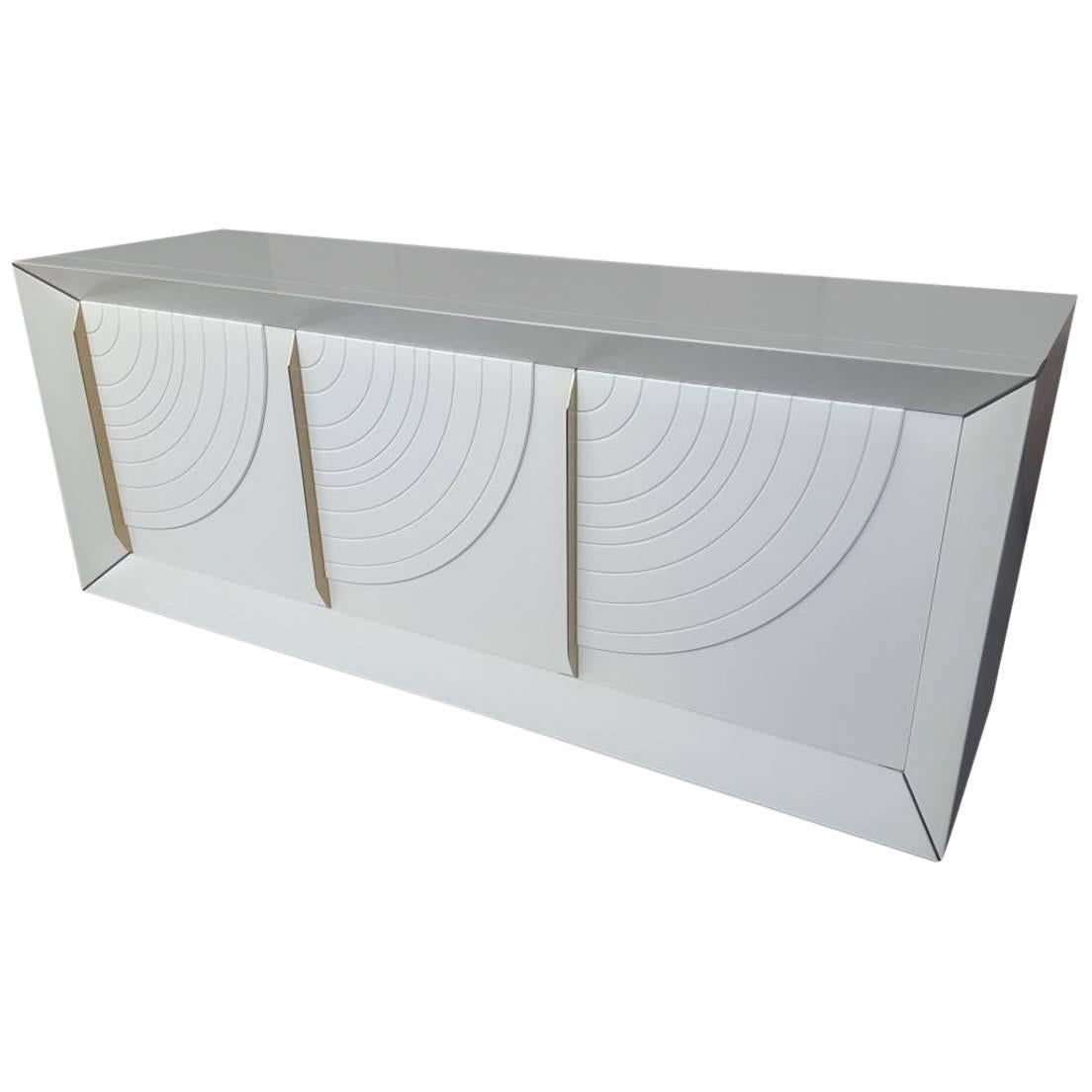 White Lacquered Wood Sideboard, circa 1970, Italy