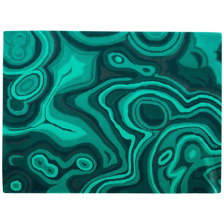'Malachite' Hand-Tufted Area Rug by Josephine Pinton For Sale