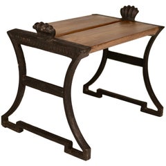 Folke Bensow, "Näfvequarn" Cast Iron and European Oak Bench, 1920s