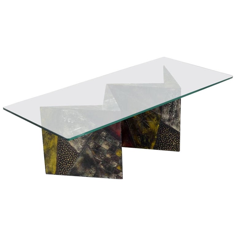 Paul Evans Sculpted ZigZag Coffee Table at 1stdibs