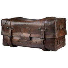 Antique Leather Steamship Trunk