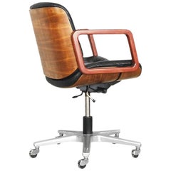 Leather Swivel Office Chair by Gordon Russel for Giroflex, 1970s