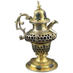 Silver Small Jar with Enamel Cabochons, Probably Spain, 17th Century