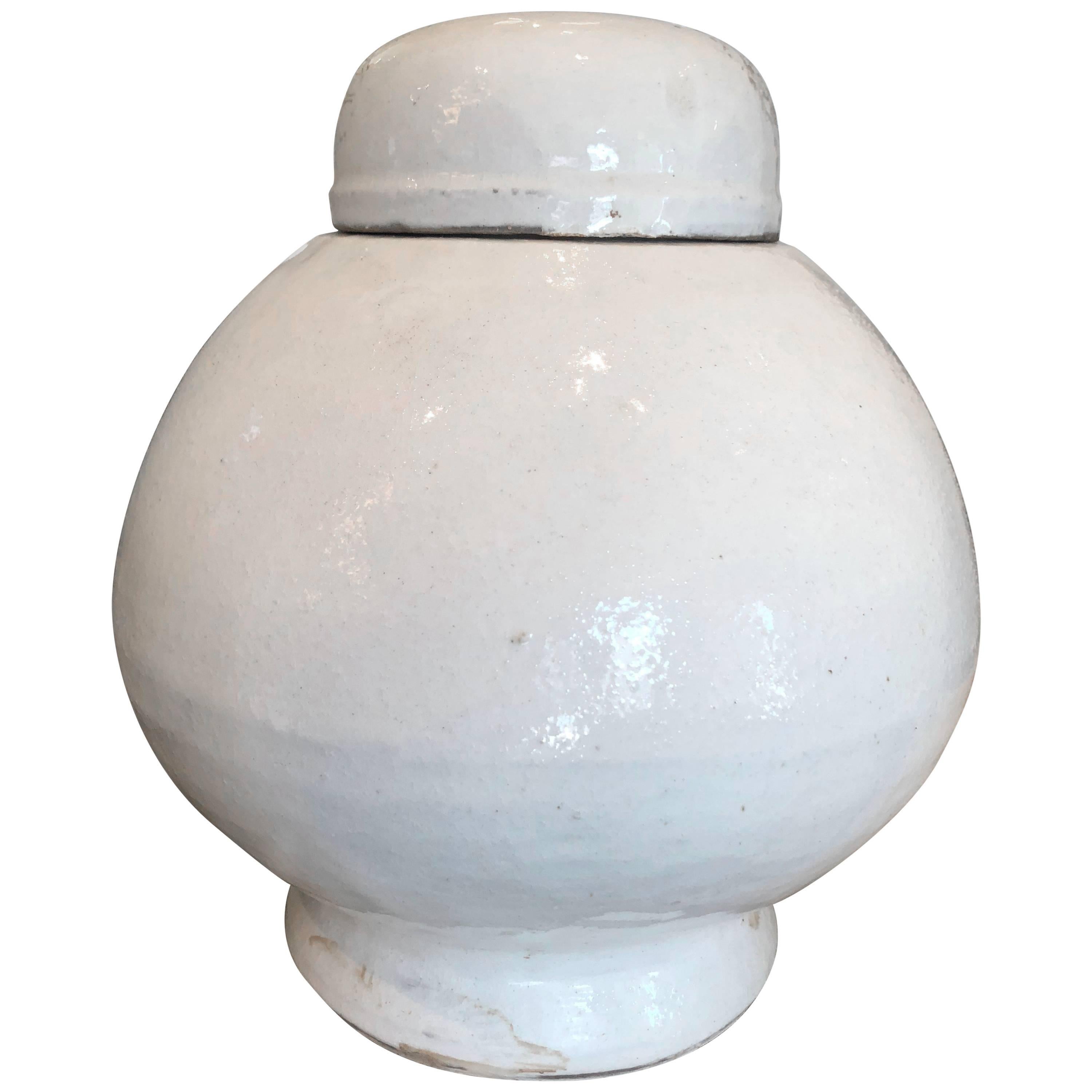 Antique Covered Ceramic Oil Jar at 1stdibs