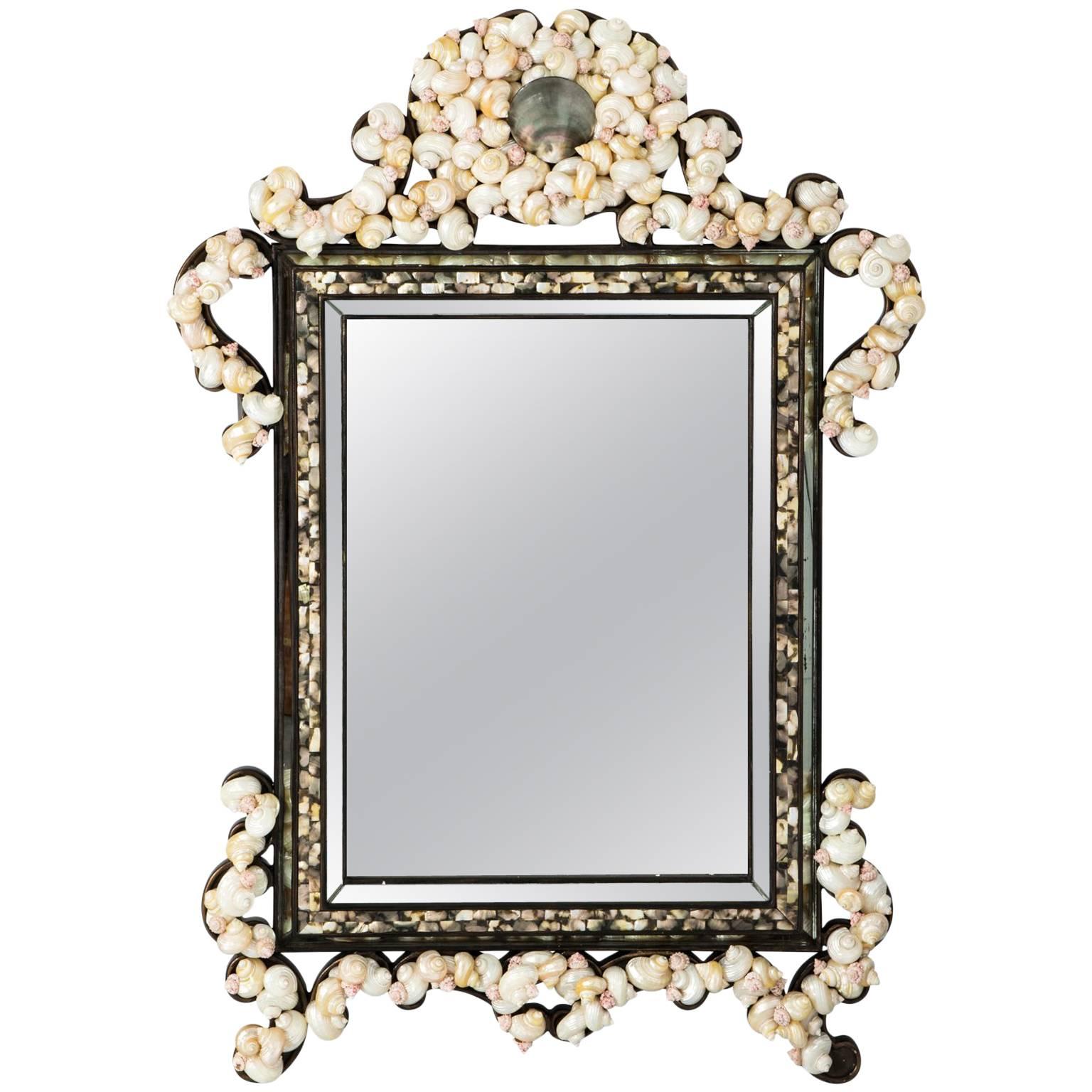Shell Encrusted Mirror by La Barge
