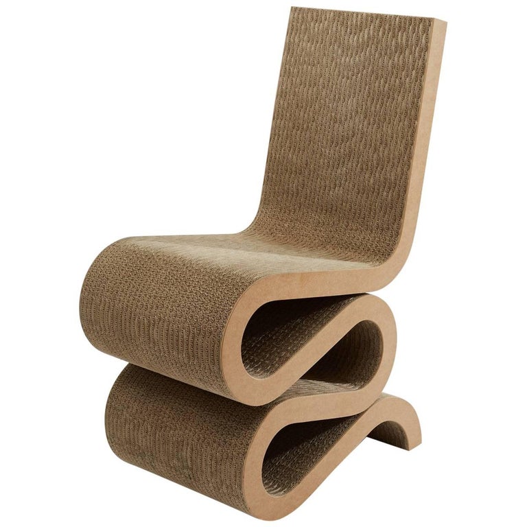 Frank Gehry Wiggle side chair in cardboard, 1972. Offered by Uber Modern