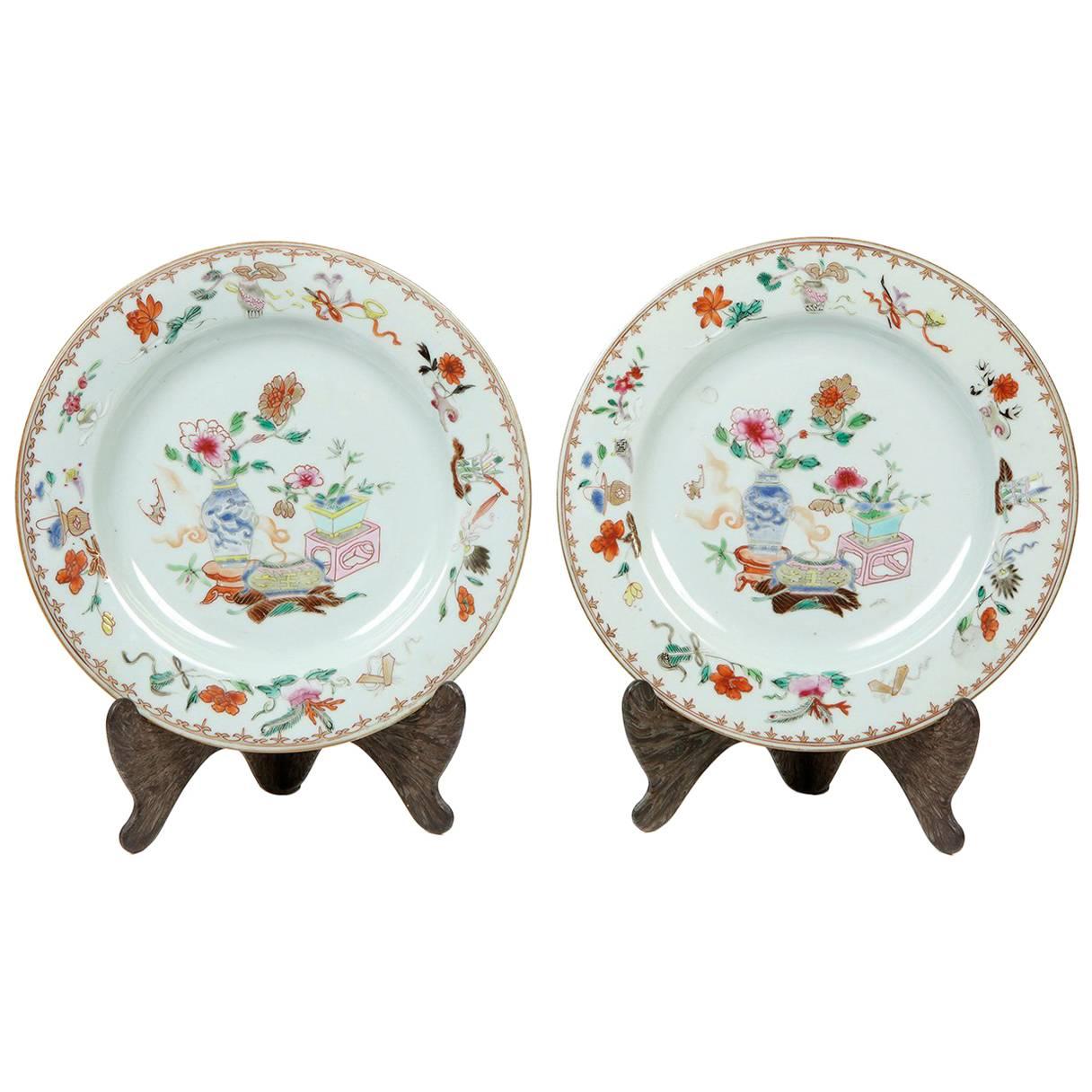 "India Company" Pair of Dishes, Porcelain, 19th Century