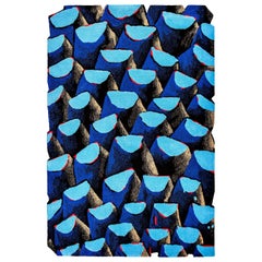 Bleu Palmier Hand-Tufted Area Rug by Julien Colombier & Pinton