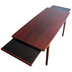 Rosewood Centre Table with Two Black Formica Extensions