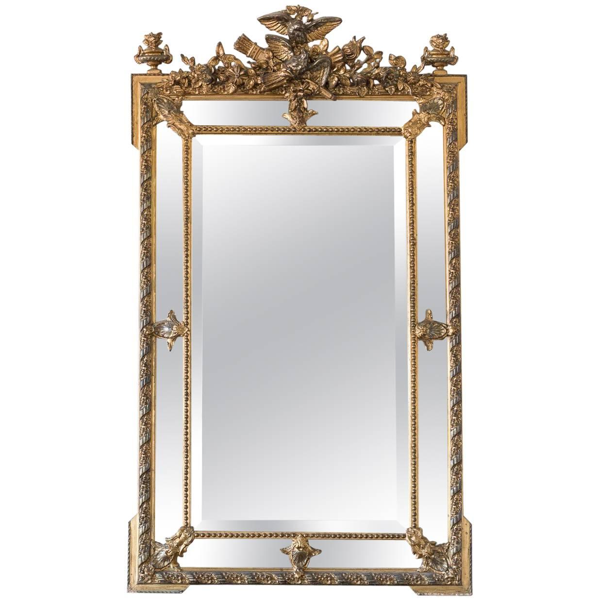Louis Philippe Mirror with Beveled Glass For Sale