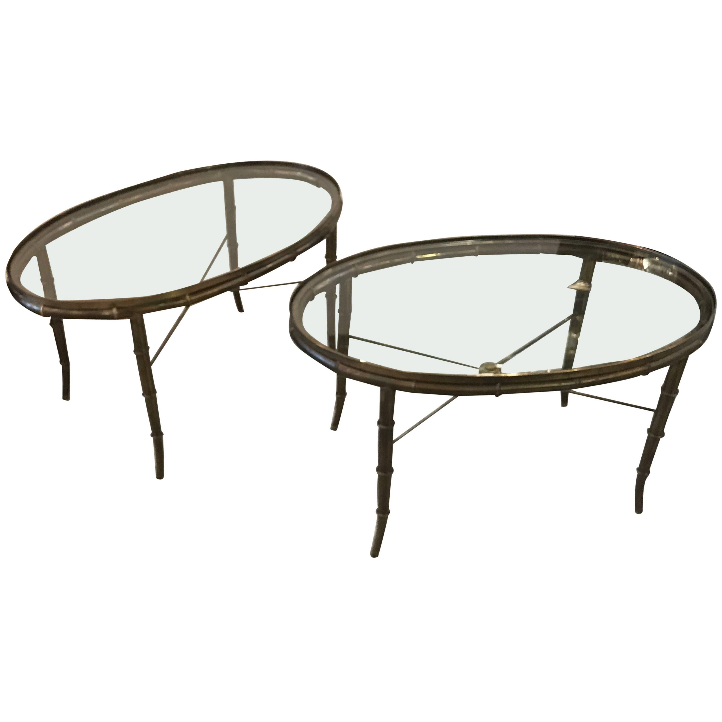 Pair of Mastercraft Oval Coffee Tables