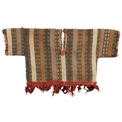 Antique Complete Nazca Baby Poncho with Red Fringe