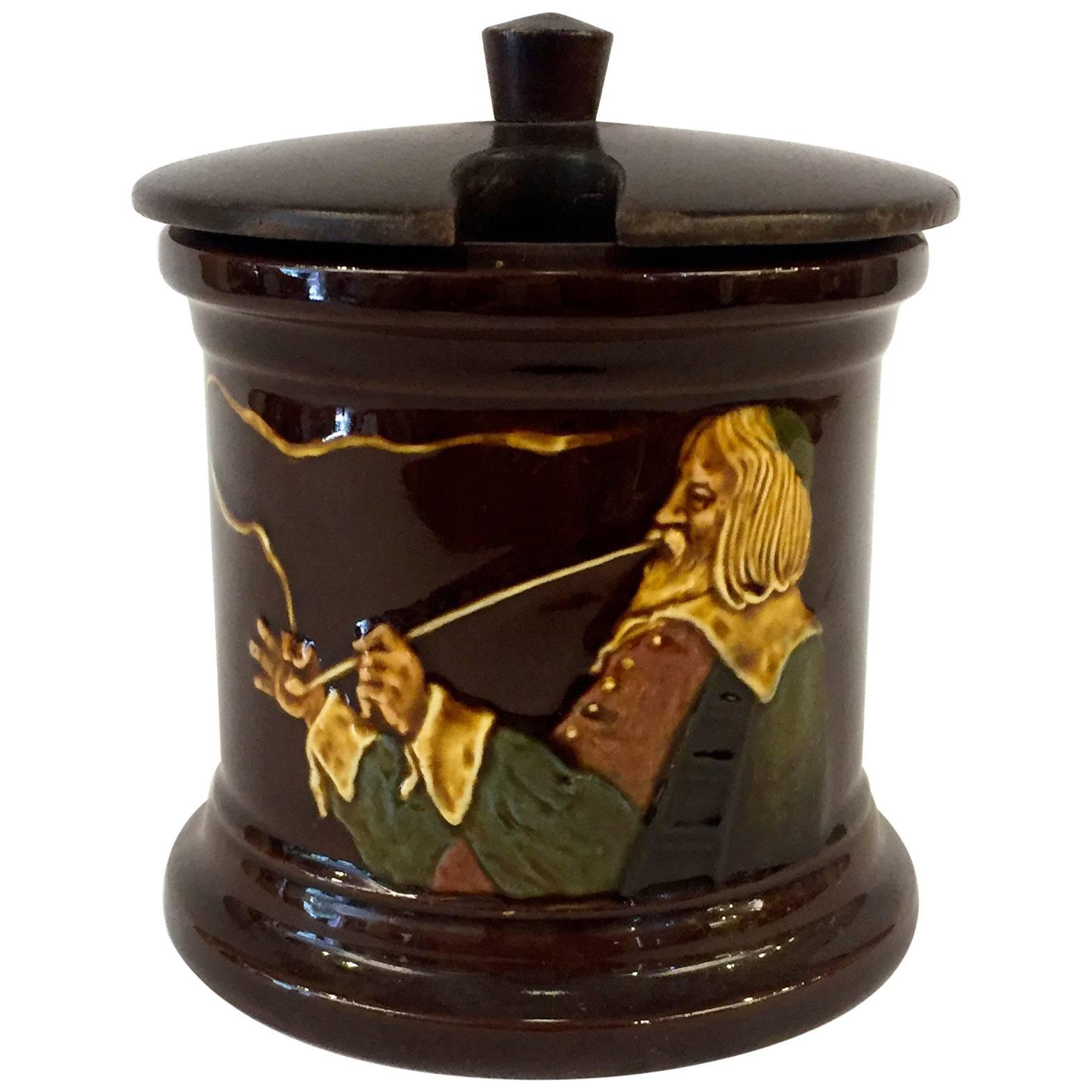 Boîte à tabac Royal Doulton Kingsware avec couvercle
