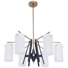 Six-Arm Cylindrical Chandelier