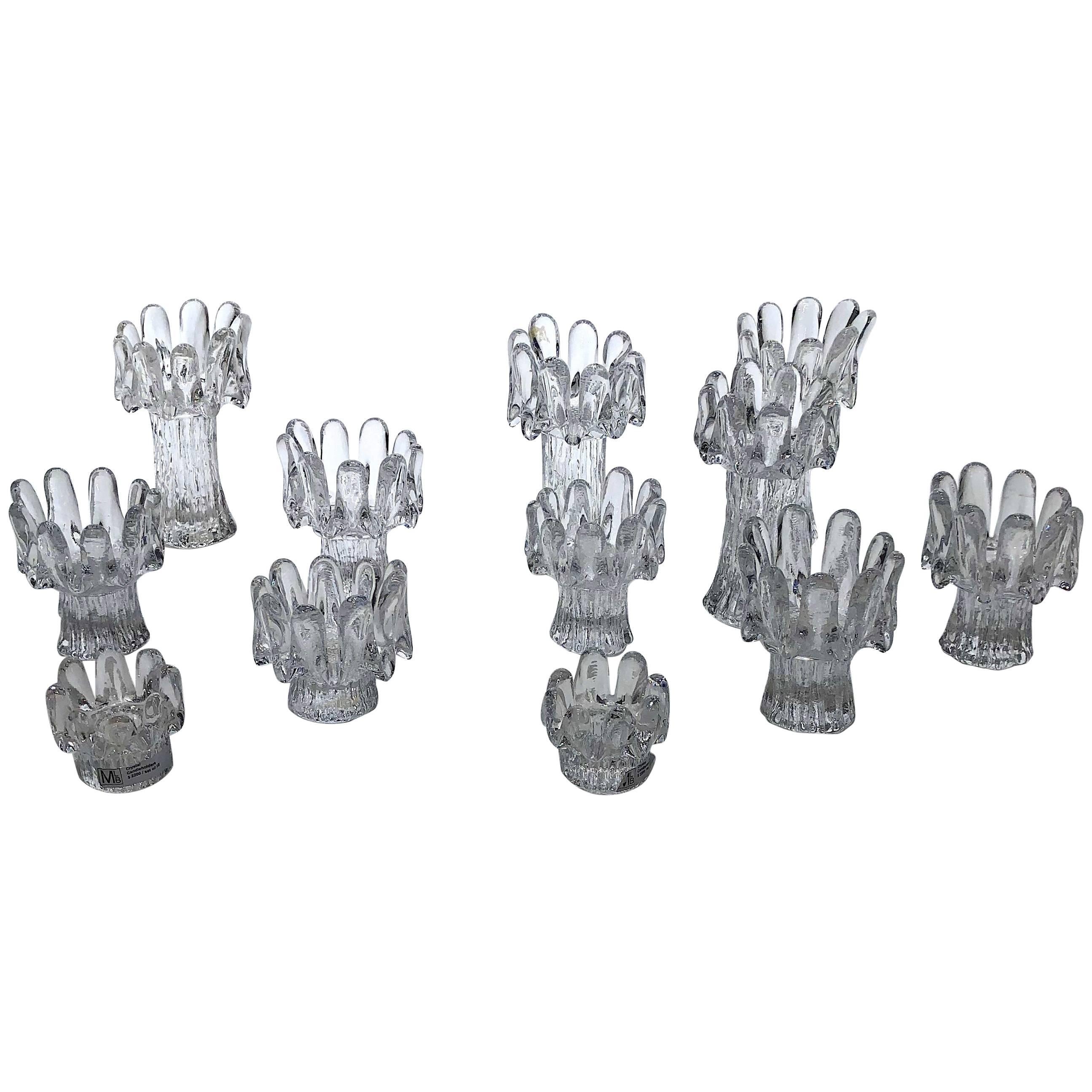 Set of 12 Crystal Candleholders