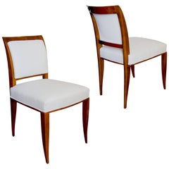 Pair of Art Deco Side Chairs in Sycamore by Alfred Porteneuve