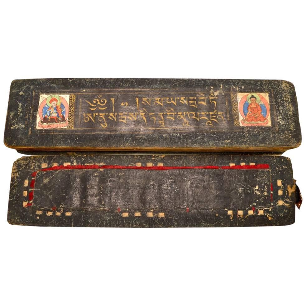 Antique Tibetan Prayer Book Sutra Manuscript, 18th Century