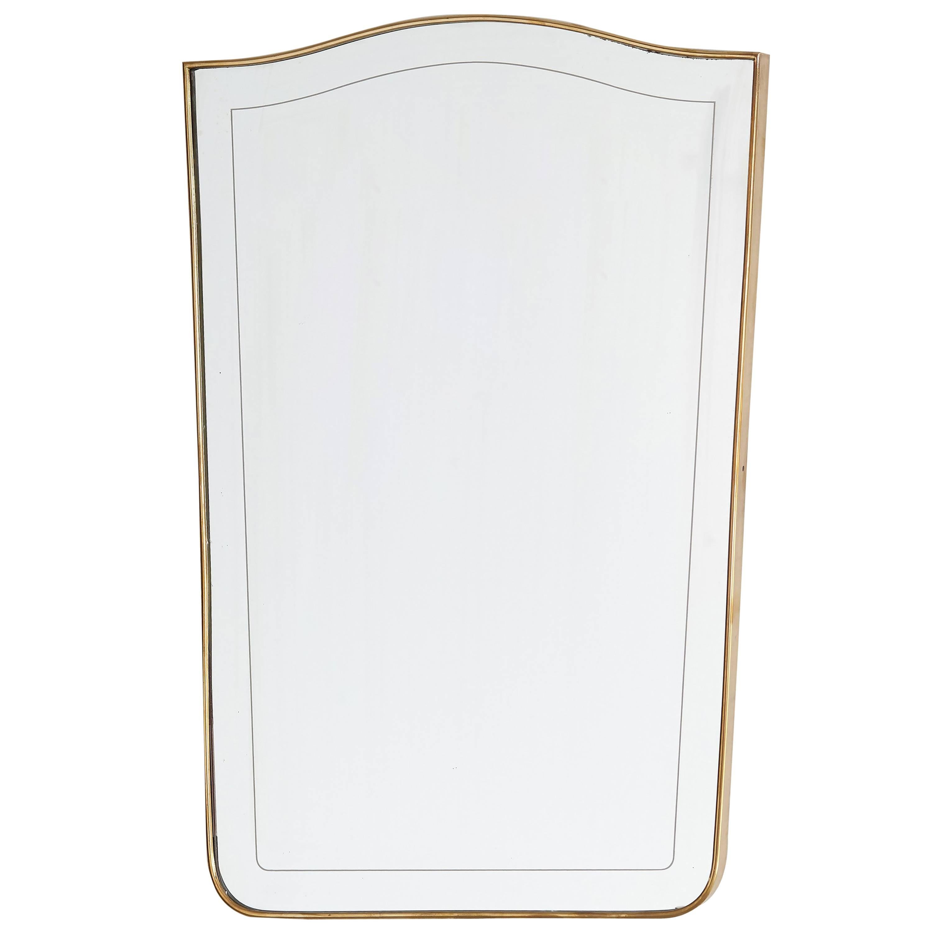 Italian Brass "Shield" Mirror