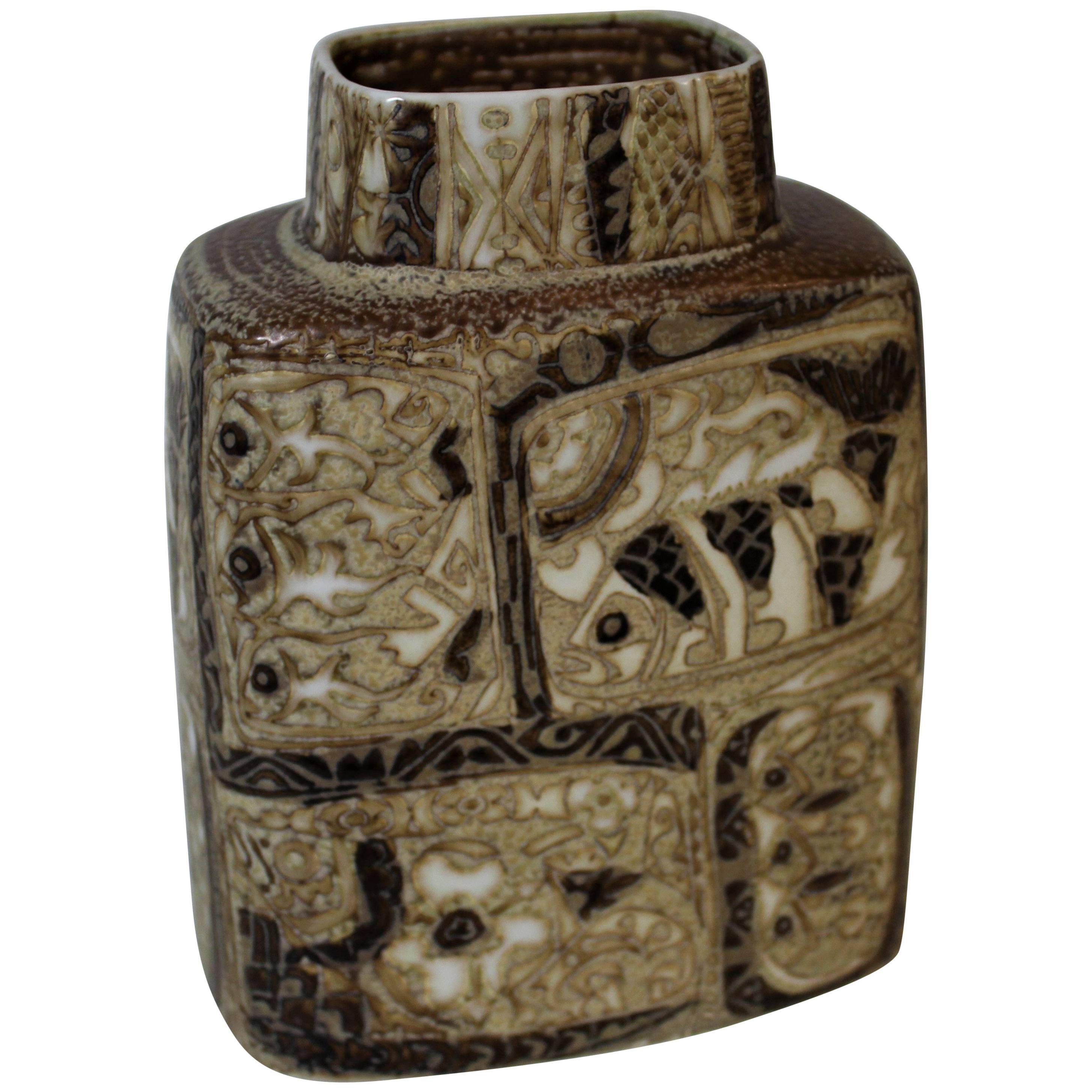Nils Thorsson Pottery Vase for Royal Copenhagen, BACA Fajance Series