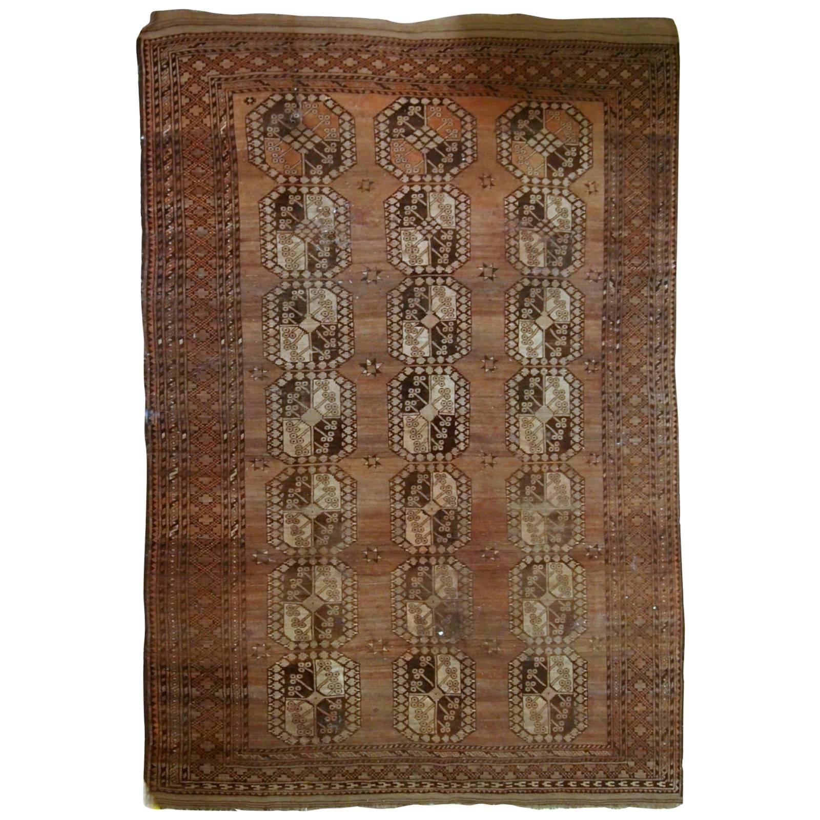 Handmade Antique Afghan Ersari Rug, 1900s, 1C594