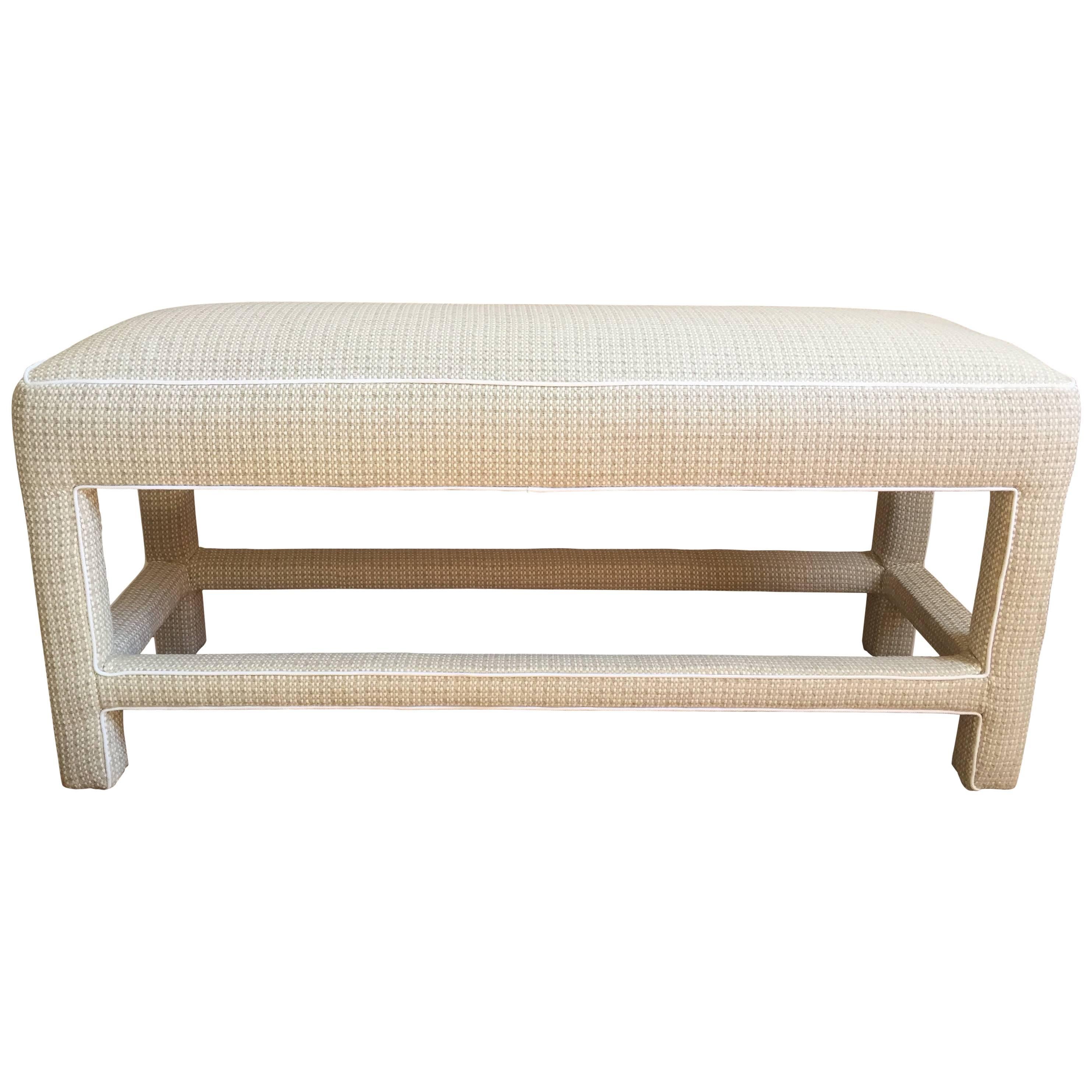 Classic Mid-Century Modern Upholstered Bench