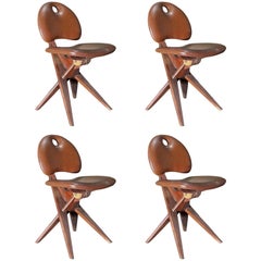 Four Sculpture Chairs, Torinese School Design, 1950