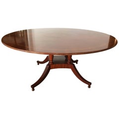 Elegant Large Round Mahogany Dining Table by Baker