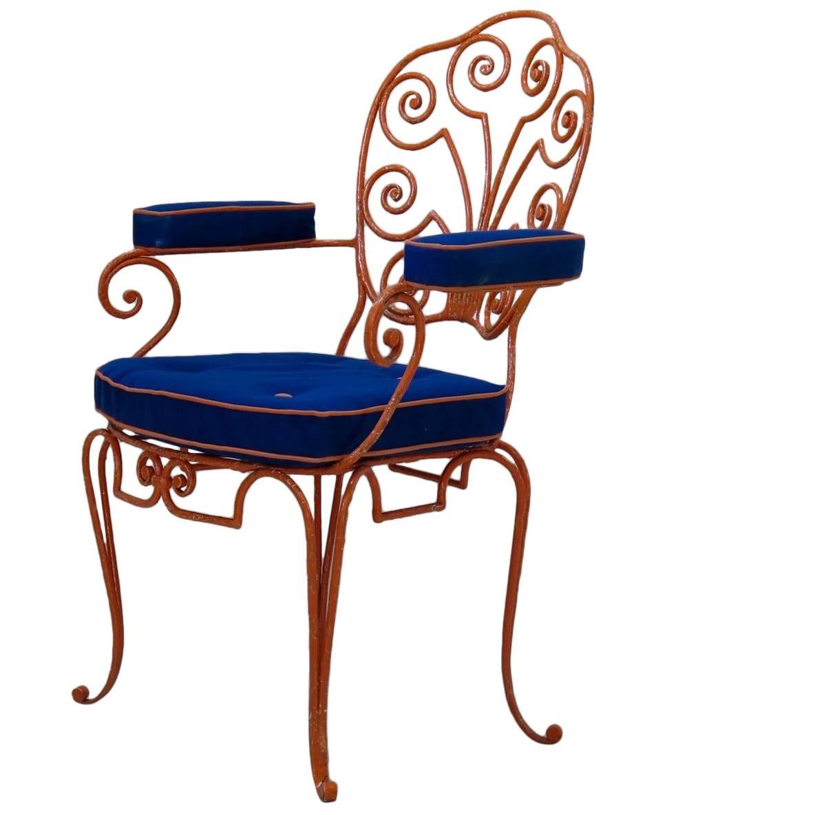 Eight French 1940s Wrought-Iron Chairs