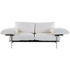 Diesis Sofa aus weißem Leder entworfen von Citterio & Nava für B&B Italia, 1979