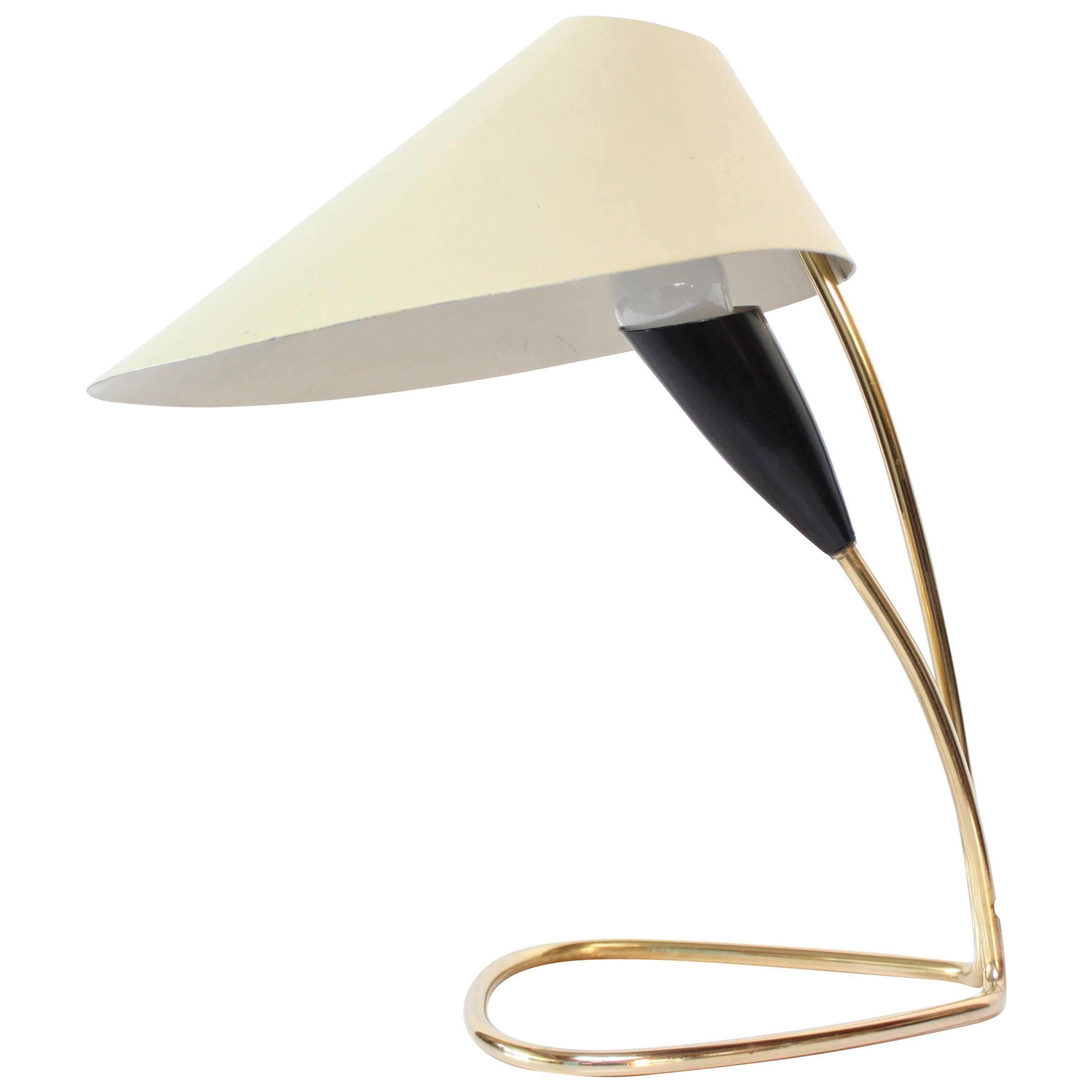 1950s Austrian Brass 'Lily' Table Lamp Attributed to J.T. Kalmar