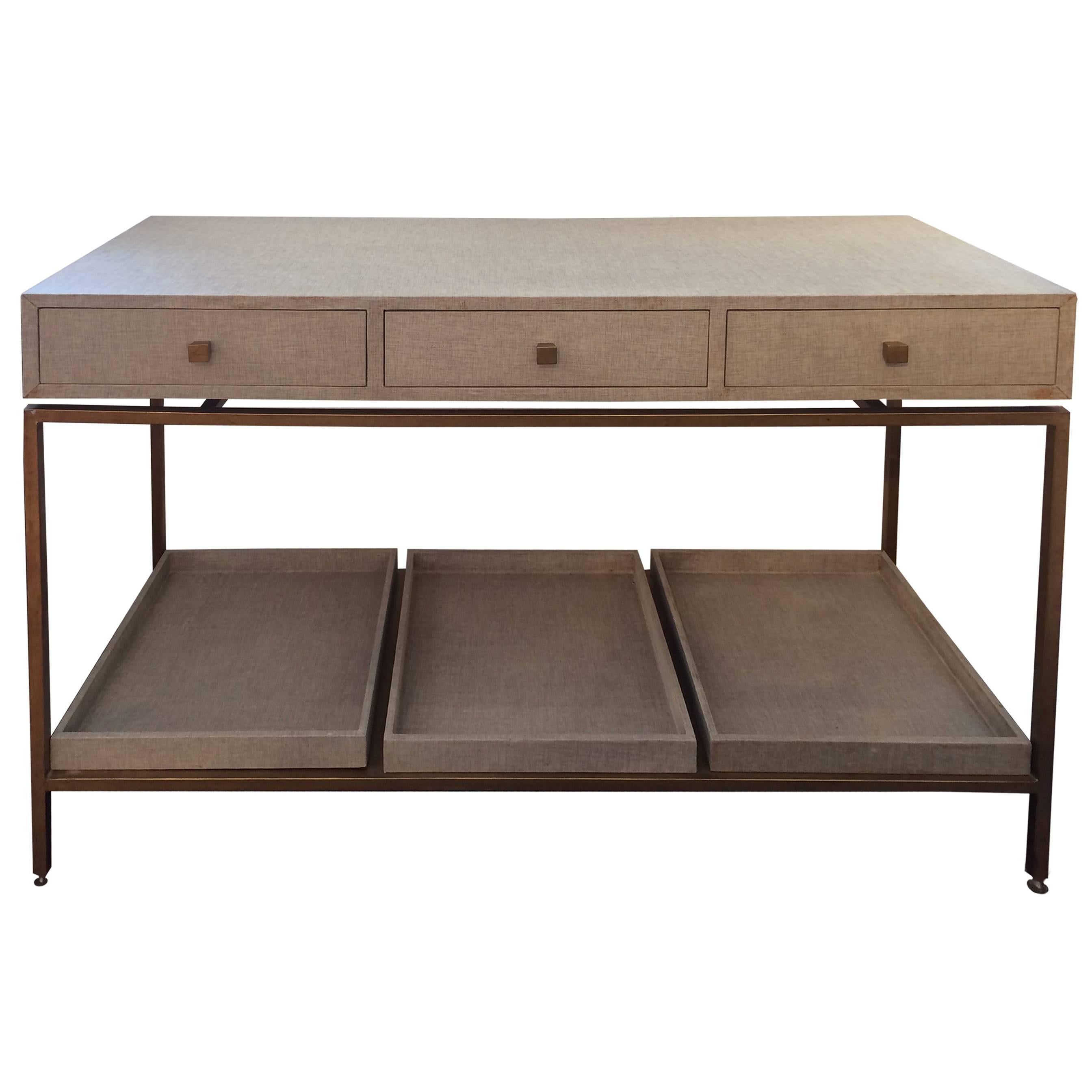 Sophisticated Contemporary Console with Drawers and Trays