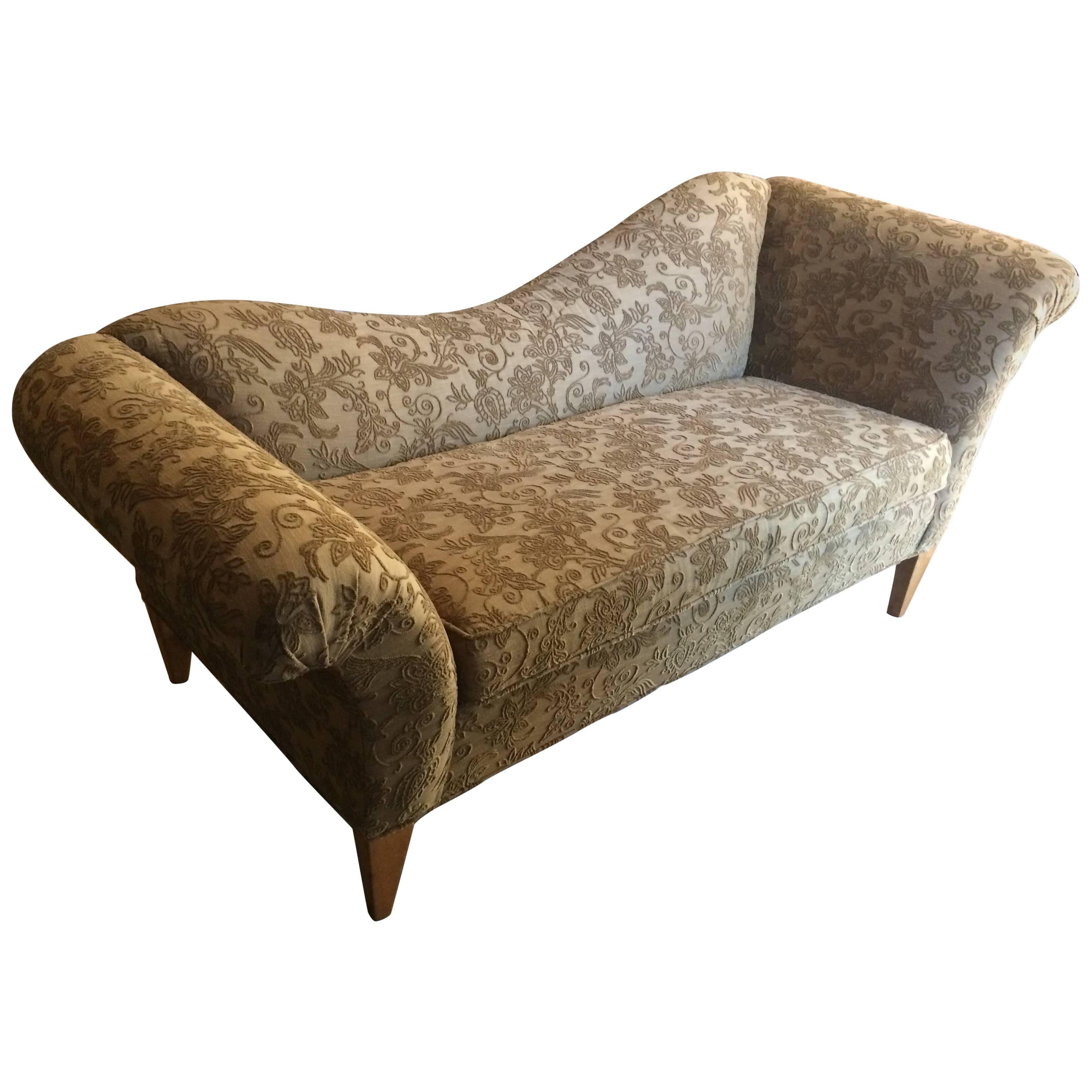 Charming Upholstered Recamier Style Sofa