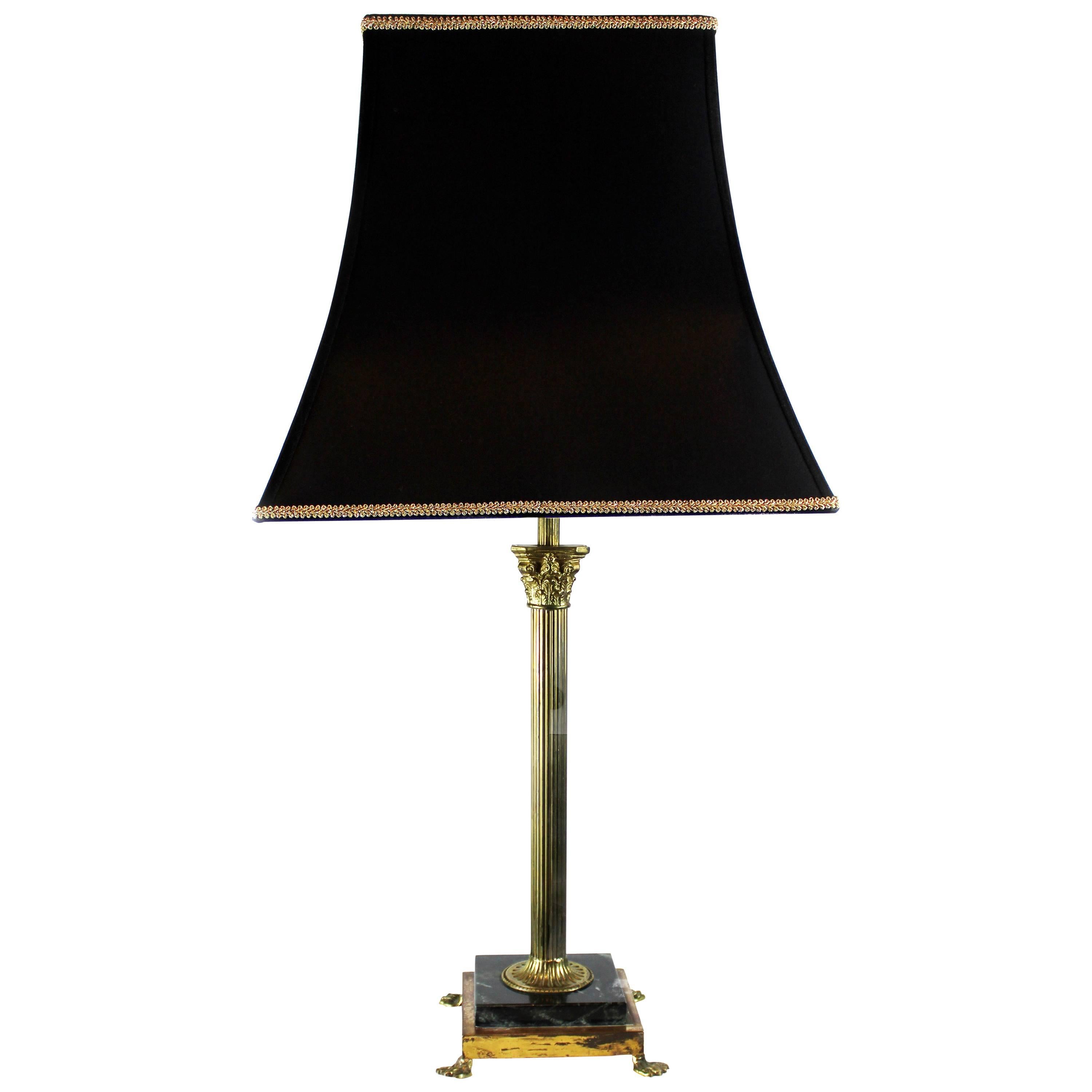 Italian Bronze and Marble Table Lamp, 1920s