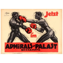 Original Early Admiralspalast Boxkampf Poster - Boxing At Admiral Palace Berlin