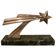 Art Deco Silvered Bronze Cubist Rare 'Comet' Car Mascot by Becquerel, France