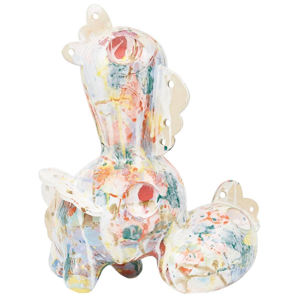 Multi-Colored Contemporary Ceramic Sculpture Cloudscape